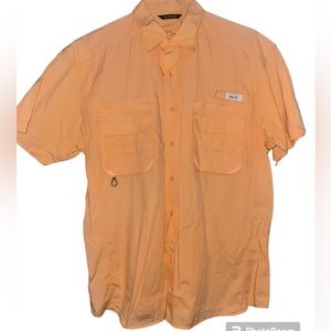 BlackTip Vented Orange Big Catch Fishing Shirt Men’s Size Large